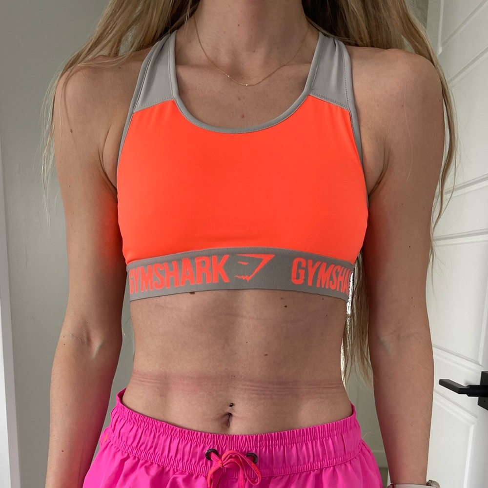 Neon orange sports bra. Size S.